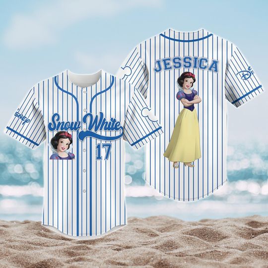 Custom Disney Snow White Baseball Jersey, Princess Jersey Shirt, Fairest Of Them All Shirt, Disney Baseball Shirt, Magic Kingdom Shirt