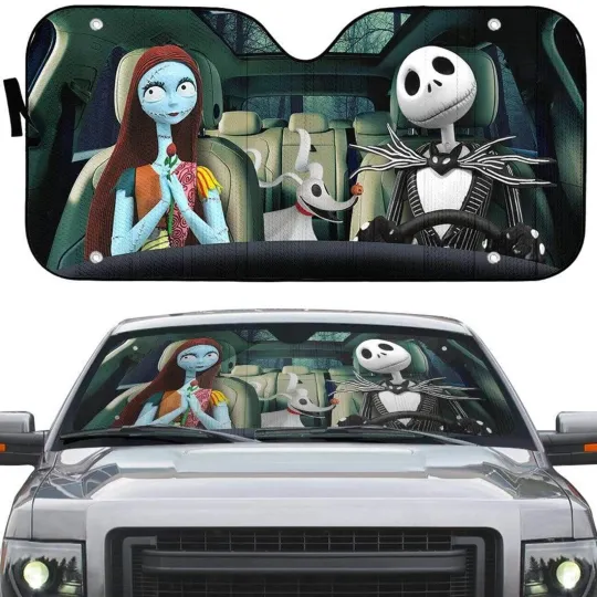 Discover Jack Skellington And Sally Car Sun Shade Nightmare Before Christmas Halloween Ca