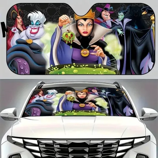 Discover Evil Queen Ursula Maleficent Villains Halloween Car Windshield Sun Shade 3D