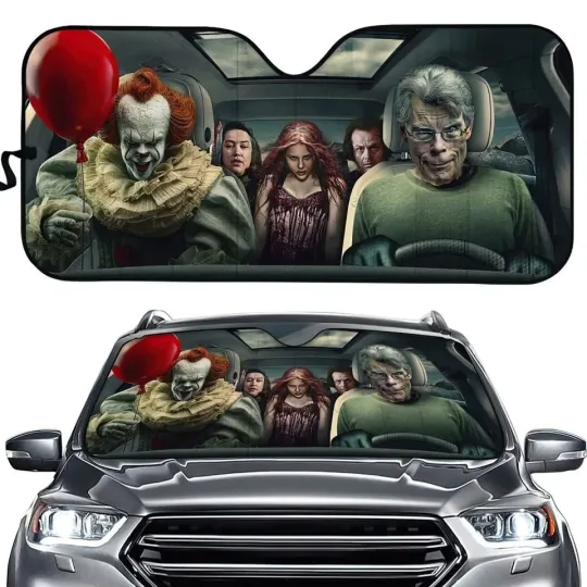 Discover Halloween Joker IT Car Sunshade,Joker IT Car Sunshade Windshield Gift
