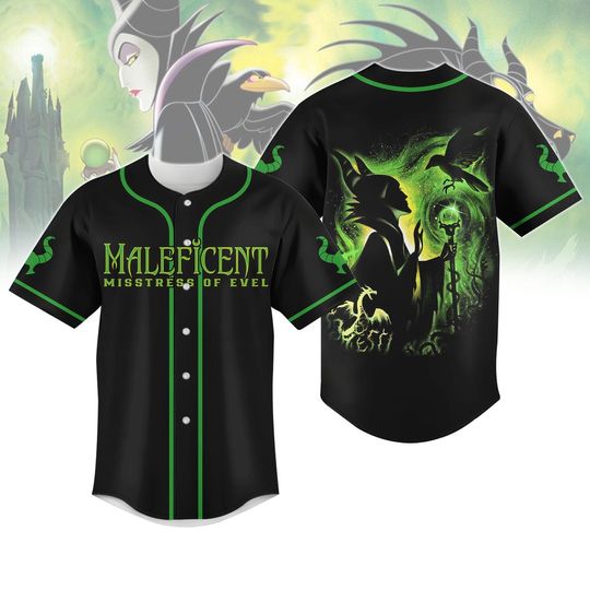 Discover Maleficent Baseball Jersey, Disney Baseball Shirt, Mistress Of Evil Shirt, Bad Witch Shirt, Movie Jersey, Spooky Season, Halloween Gift