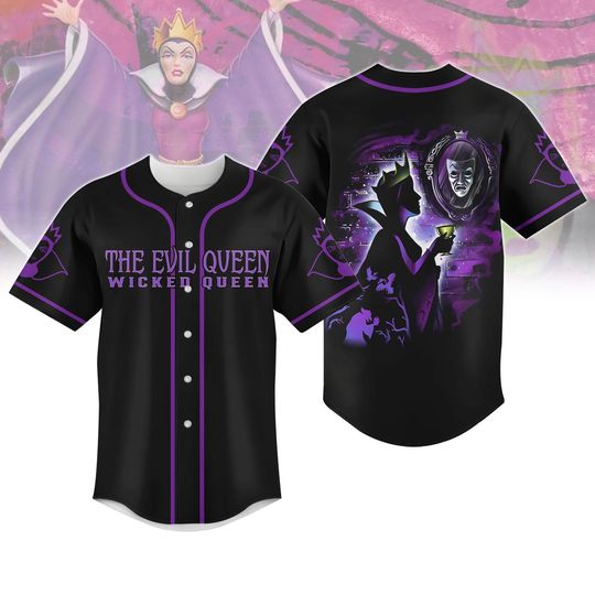 Halloween Evil Queen Baseball Jersey, Villains Baseball Shirt, Disney Witch Shirt, Disney World Shirt, Disneyland Vacation Trip Gift