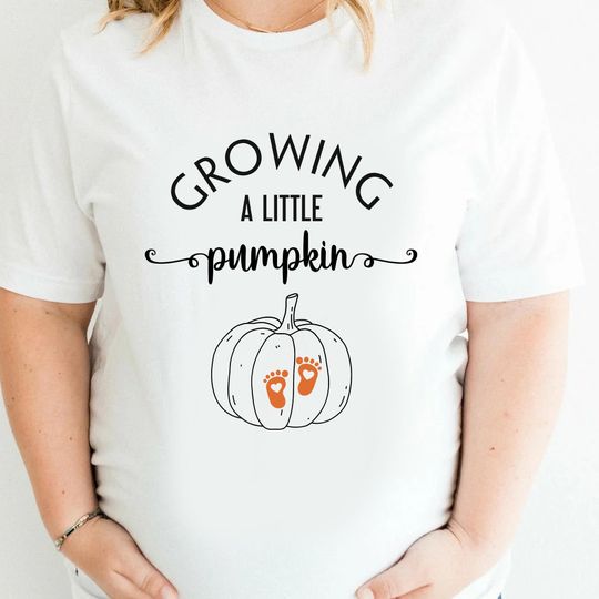 Discover Growing A Little Pumpkin Shirt, Funny Pregnancy Thanksgiving Shirt