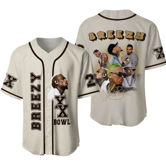 Breezy Bowl Baseball Jersey  Chris Brown Concert Bootleg Shirt 2025