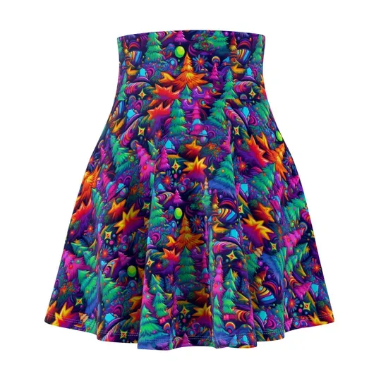 Discover Christmas Trees Skater Skirt