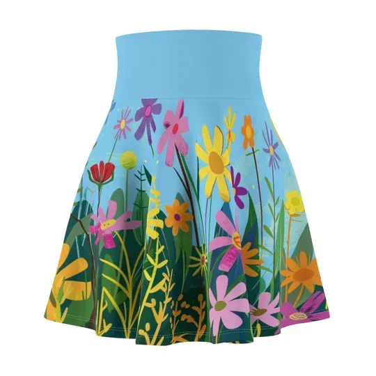 Floral Skater Skirt, Wildflowers Skirt