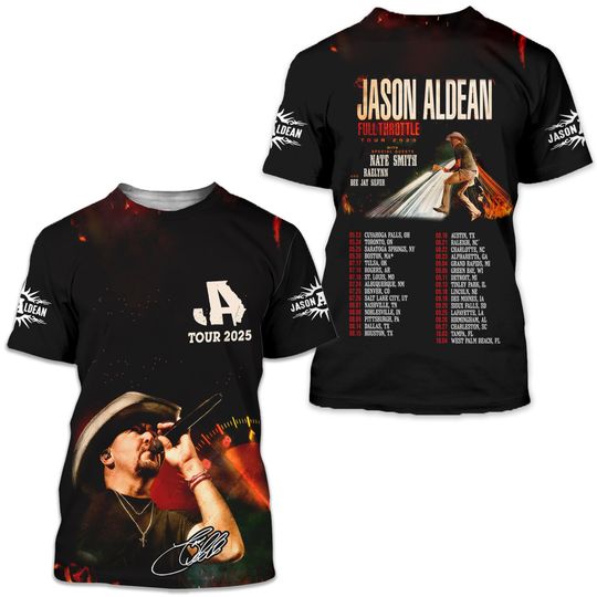 Jason Aldean 2025 Full Throttle Tour 3D T-shirt