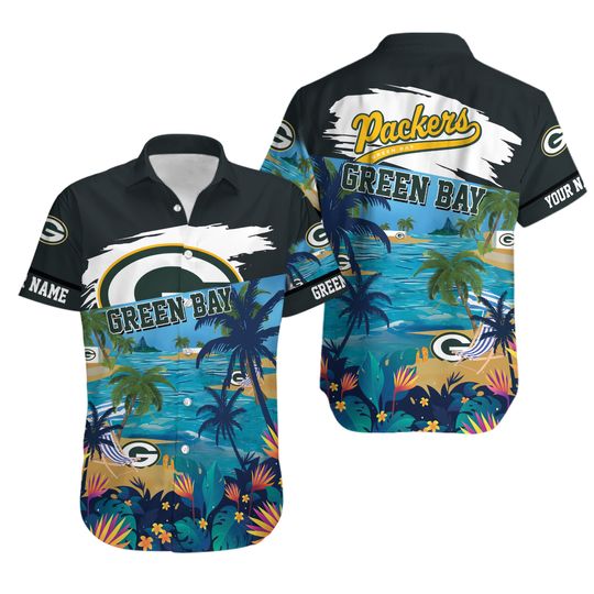 Green Bay Packers Palm Tree Hot Summer Hawaiian Shirt Gifts Sport Fans