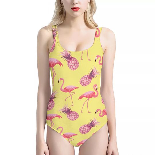 FLAMINGO Bikini, Swimsuit, Bathing Suit - Women's, Youth, Kids, Children, Swim, Summer, Bird, Flock, Feather, Pineapple, Wild, Animal, Zoo