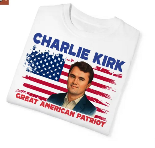 Discover Great American Patriot Shirt, Charlie Kirk Tribute Shirt, RIP Charlie Kirk Memorial Shirt