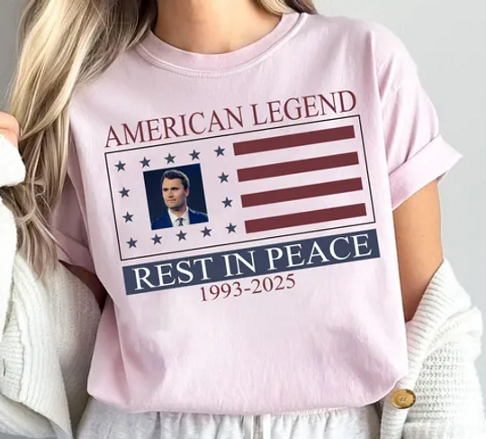 Discover Charlie Kirk Legend T-Shirt | RIP Charlie Kirk Graphic Shirt | Conservative Tribute Tee