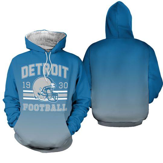 Detroit Lions Pullover Hoodie 3D Print City Casual Sweatshirts Hooded Fan Gifts for Women Men