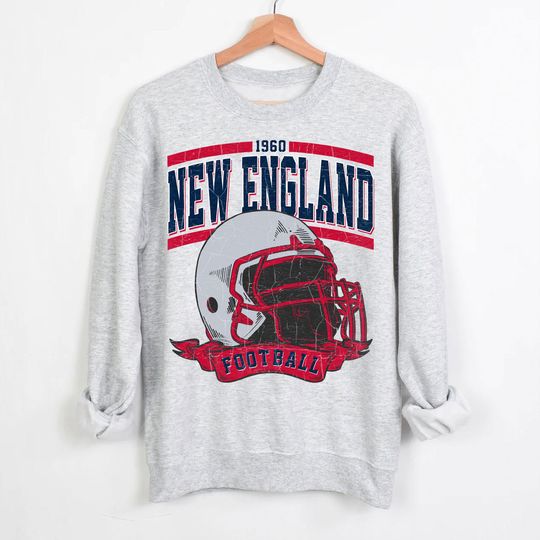 Discover Vintage New England Football Sweatshirt, Gift For Football Fan, Game Day Sweatshirt