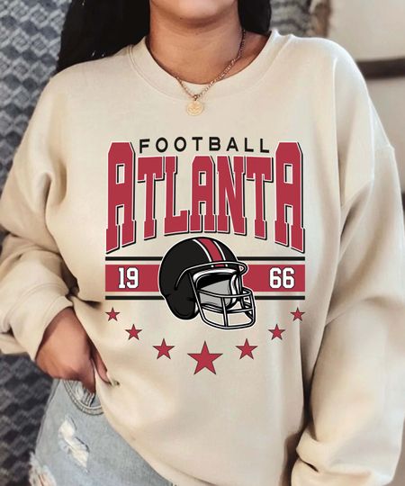 Retro Atlanta Sweatshirt, Gift For Football Fan, Game Day Sweatshirt