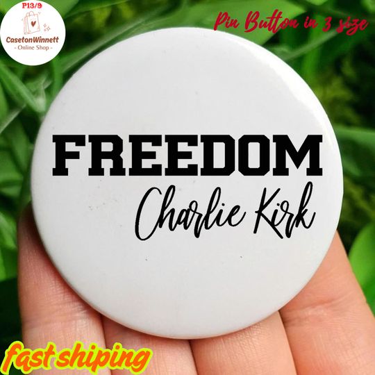Discover Freedom Charlie Kirk Pinback Button in 3 size  Political Pin, Conservative Lapel Badge, Charlie Kirk Memorial Pin, Charlie Kirk Pin