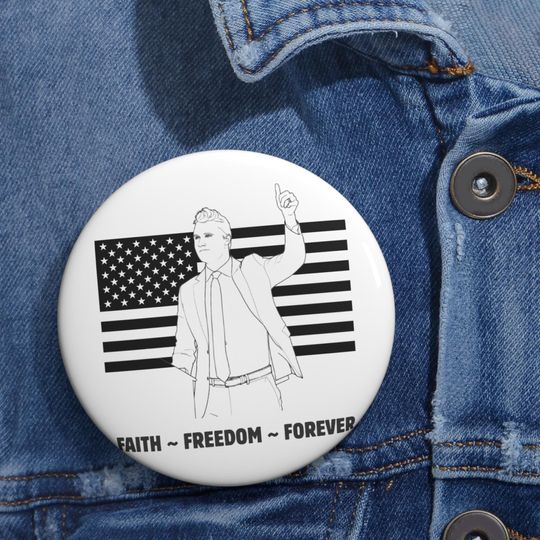 Discover Charlie Kirk Faith Freedom Forever Pin Buttons, Patriotic Badges, Political Campaign Merchandise, American Pride Charlie Kirk Legacy
