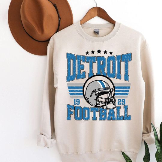 Discover Detroit Football Sweatshirt, Gift For Football Fan, Game Day Sweatshirt