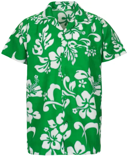 Discover Funky Hawaiian Shirt Hibiscus Green Different Sizes
