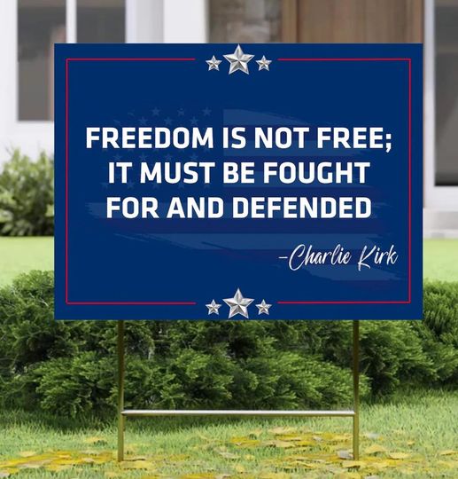 Charlie Kirk Inspired Yard Sign | Justice For Charlie | Charlie Kirk Patriotic Yard Sign, Garden Sign