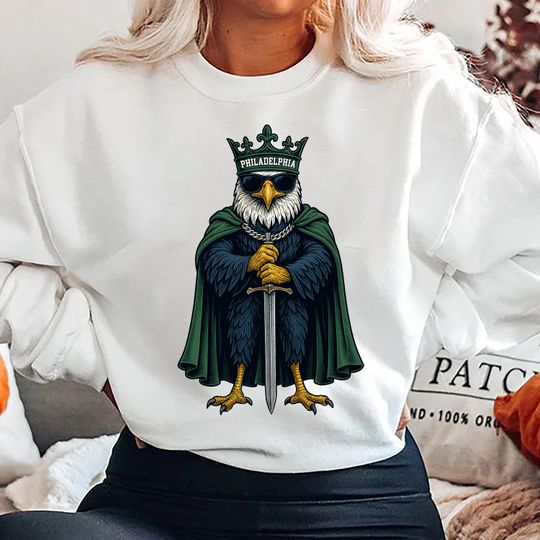 Discover Philadelphia King Football Sweatshirt, Retro Eagle Sweatshirt, Football Fan Gift, Game Day Sweatshirt