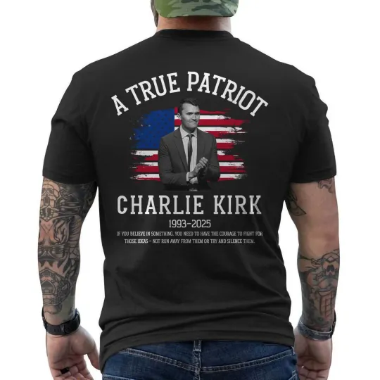 Discover Charlie Kirk Shirt, True Patriot 1993-2025 Rip Memorial American Flag