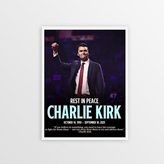 Charlie Kirk Rip Banner HUGE 3x5 ft Poster Flag USA with metal grommets