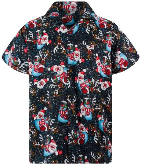 Discover Funky Hawaiian Christmas Snowflake Shirt Black