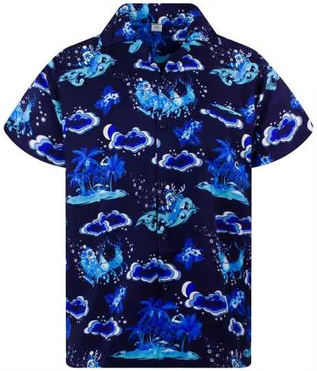 Discover Funky Hawaiian Shirt Christmas Island Blue