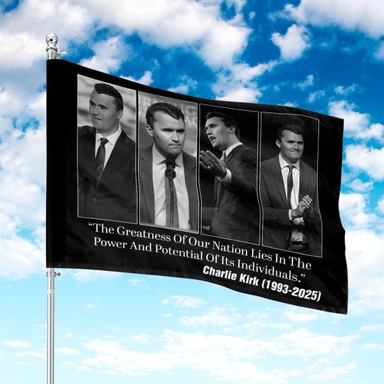 Charlie Kirk House Flag - Patriot Flag, Justice for Charlie Kirk, Freedom Flag