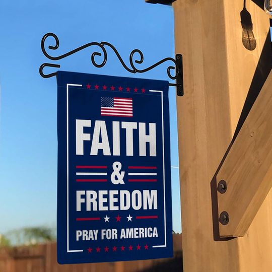 Faith & Freedom Pray for America Garden Flag, Charlie Kirk Flag, Human Rights Flag, Activist Flag