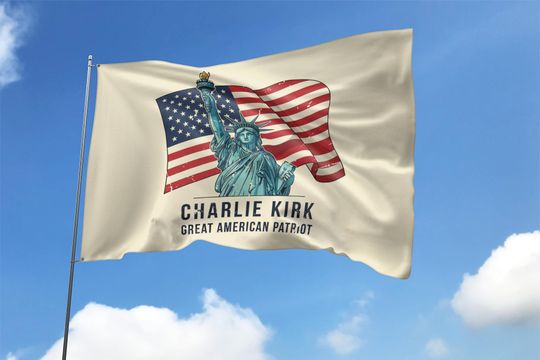 Pray for Charlie Kirk Flag, Patriotic House Flag, Faith-Based Political Awareness Flag