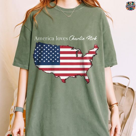 Discover Comfort Colors America Loves Charlie Kirk Shirt, America Flag Shirt, RIP Charlie Kirk Shirt, A True Patriot Shirt, Stand With Charlie Shirt