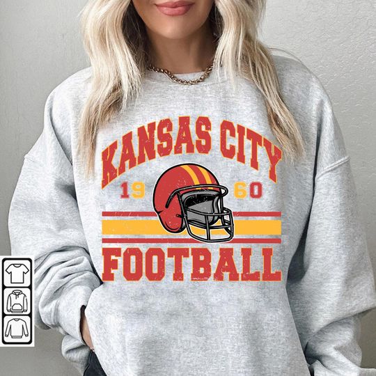 Discover Style Kansas City Football, Kansas City Football Sweatshirt, Vintage Football Fan Gift, Game Day Shirt, Kansas City Sweatshirt.