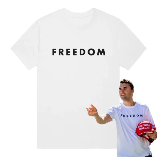 Discover Freedom Charlie Kirk T-Shirt Gildan Heavy Cotton Tee
