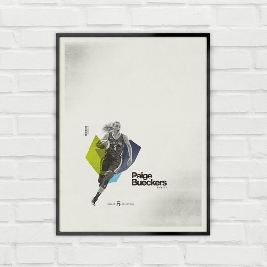 Discover Paige Bueckers Poster  Dallas Wings Minimalist WNBA Basketball Wall Art