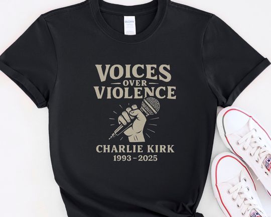 Discover Voices Over Violence - Charlie Kirk Memorial Shirt | RIP Tribute Tee for Justice & Awareness