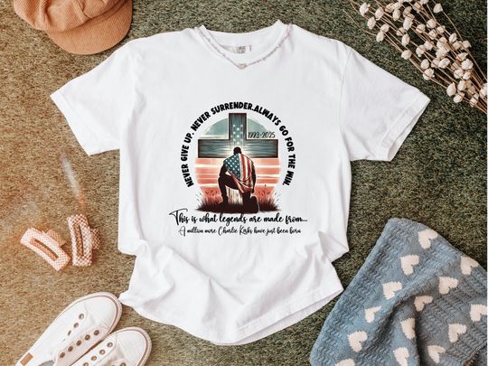 Discover Charlie Kirk Inspirational Faith-Based | Cross with American Flag Cloak Silhouette