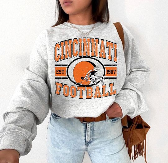 Discover Vintage Cincinnati Football Sweatshirt, Trendy Cincinnati Football Fan Gift, Cincinnati Game Day Shirt, Cincinnati Shirt, Game Day Shirt.