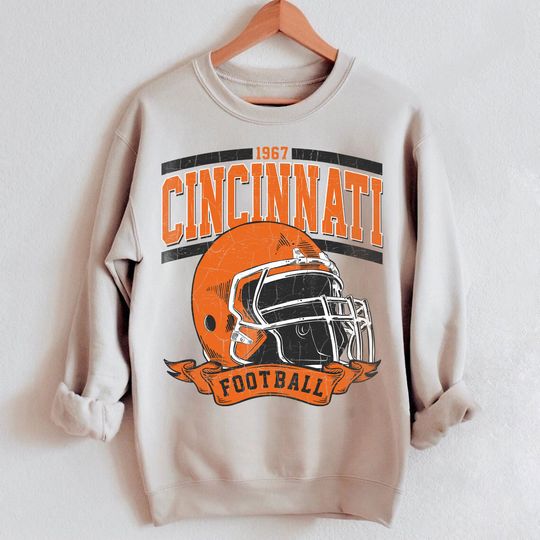 Discover Vintage Cincinnati Football Sweatshirt, Cincinnati Game Day Shirt, Game Day Shirt, Trendy Cincinnati Football Fan Gift, Cincinnati Shirt