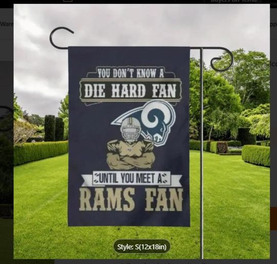 Discover LA Rams Football Yard Flag  - 2 Sided // 12 x 18 Flag (Flag Pole Not Included)