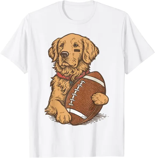 Golden Retriever Dog Football Game Day T-Shirt Unisex