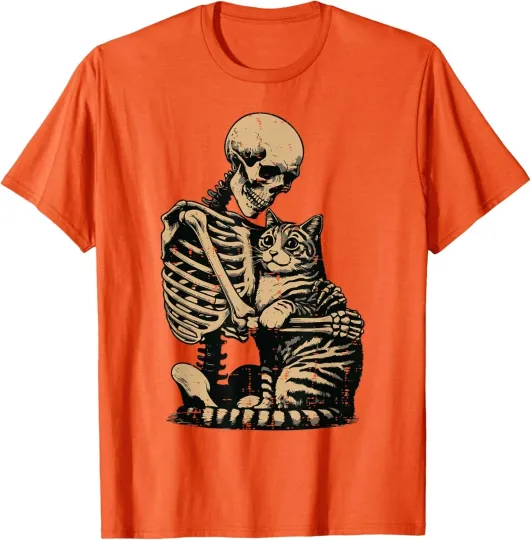 Discover Halloween Skeleton Cat T-Shirt Unisex Funny