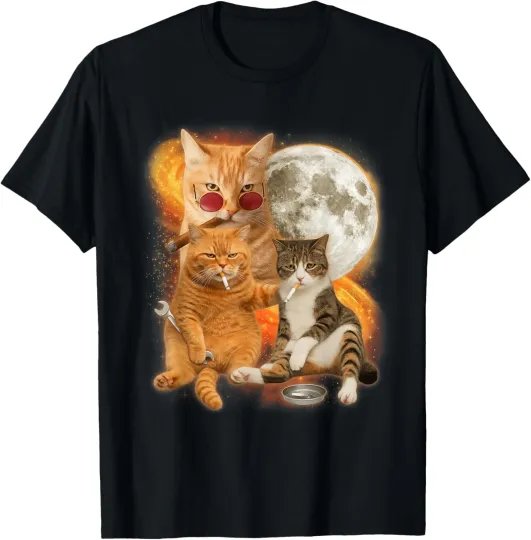 Discover Cats Smoking Cigarette T-Shirt - Funny Cat Meme for Cat Lovers Unisex