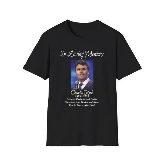 Discover Charlie Kirk In Loving Memory Softstyle T-Shirt - Husband Father 2025 TPUSA Tee