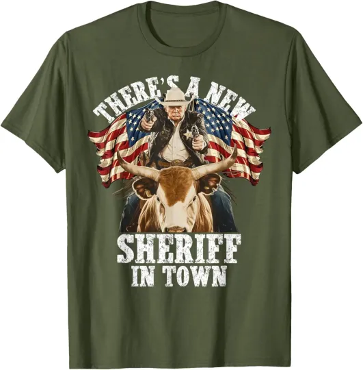 Discover Funny Cowboy Trump T-Shirt with US Flag Unisex T-Shirt