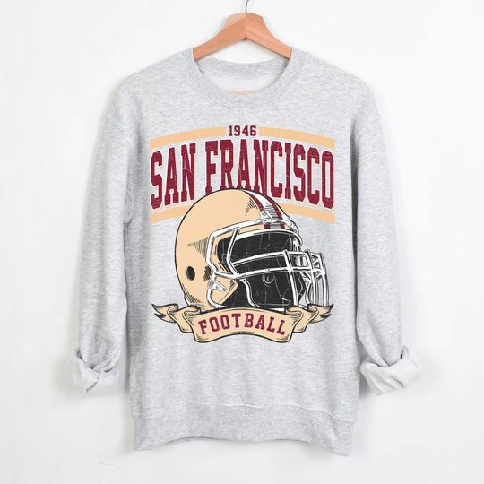 Discover Vintage San Francisco Football Team Sweatshirt, Gift For Football Fan Sport, Game Day Sweatshirt