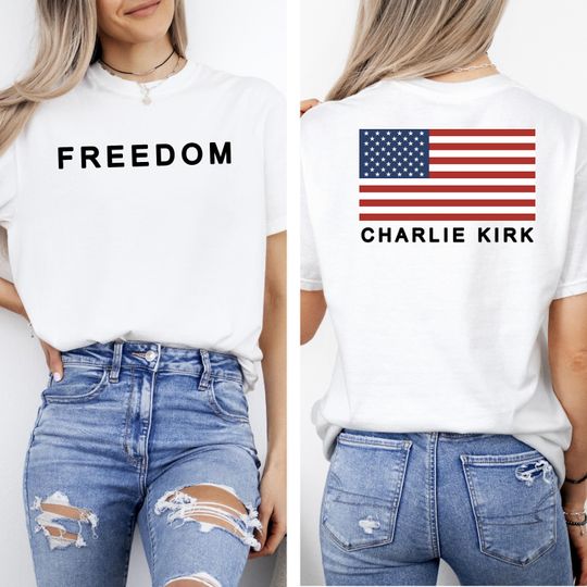 Freedom Charlie Kirk Shirt, Comfort Colors Unisex T-Shirt | American Flag Tee, Patriotic Apparel, MAGA Shirt, Republican Shirt, Trump Shirt