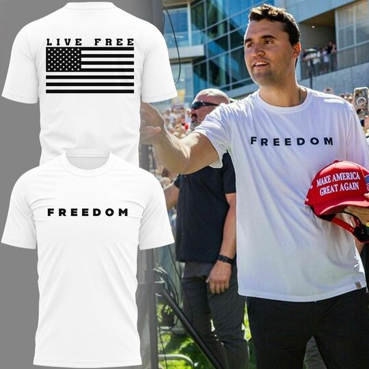 MAGA Charlie Kirk With Freedom T-Shirt Merch For Trump Supporters