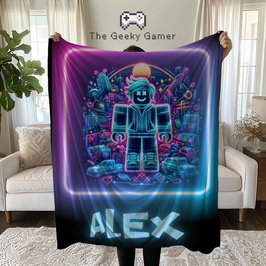 Discover Personalized Gamer Soft Blanket | Fun gift for adult kid | Gamer Gift | Video Game | Personalized  Blanket | Birthday Gift for Gamer