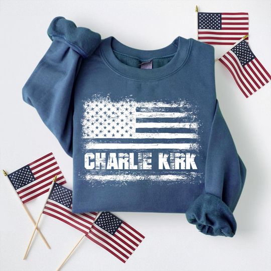 Discover Charlie Kirk Memorial Sweatshirt, American Patriot Sweatshirt, Patriotic Charlie Kirk Sweatshirt, Faith-Based Tee, Political Activist